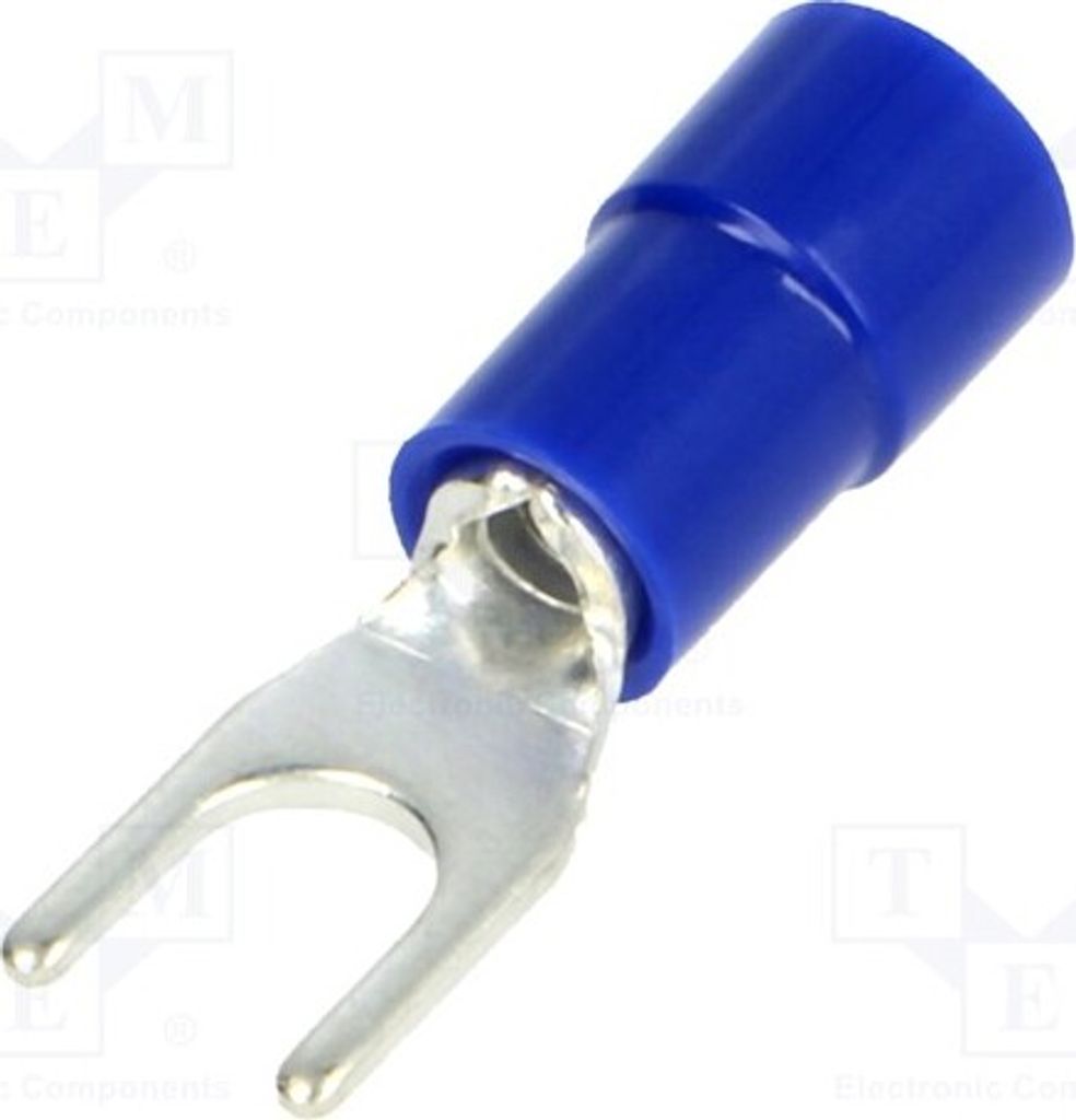10x Kabelschuh: Gabel M4 Klemmverbindung Ø: 4,2mm 1,5÷2,5mm2 blau BM 00220 Isolier