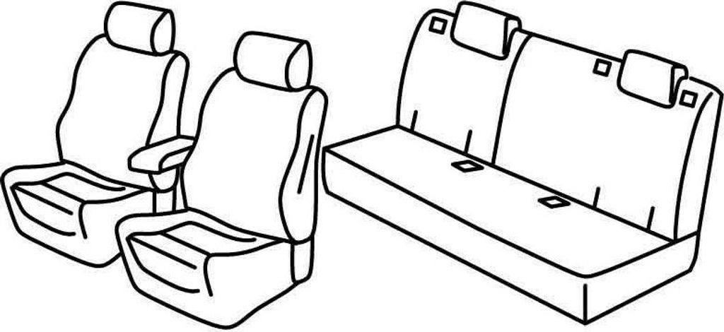 Sitzbezüge Lampa Set Superior - Schwarz/Blau - kompatibel für Alfa Romeo Giulietta (04/10>04/21)