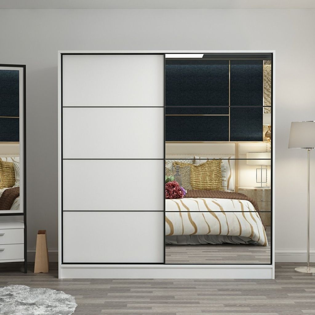 Skye Decor, Kale - 3961, Kleiderschrank, Weiß, 100 % MELAMINBESCHICHTETE SPANPLATTEN, 180 x 52 x 210 cm