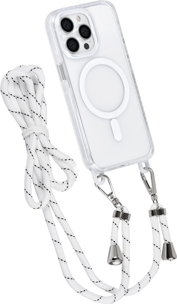 TUNIQ iPhone 13 Pro Back cover case - neck cord - magsafe - White