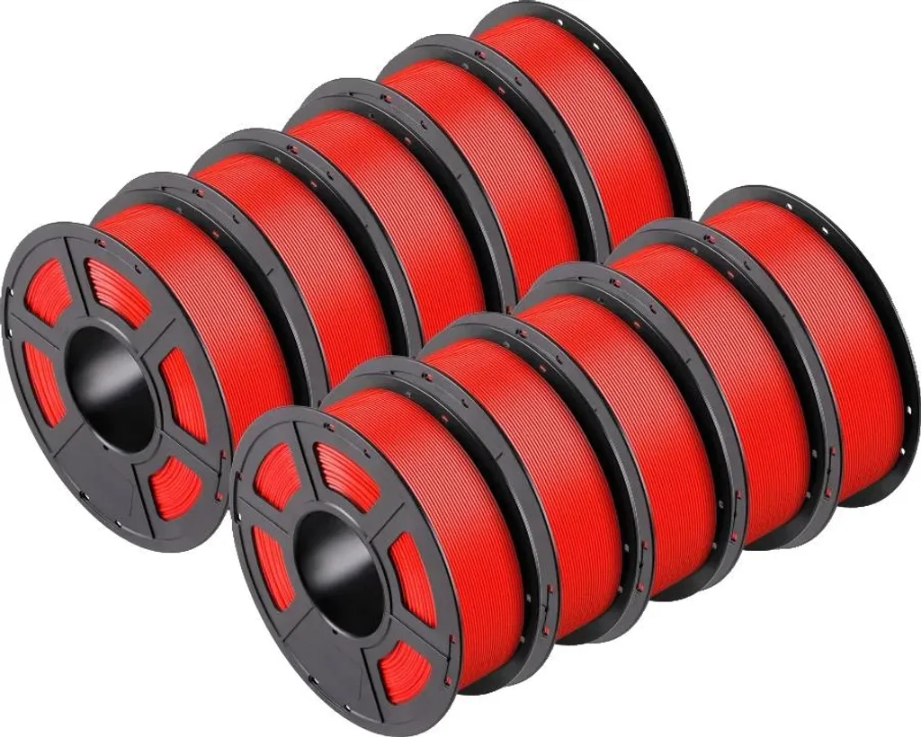 Filament PLA 1.75mm Rouge Anti-Casse et Anti-Nœud, 10kg Haute Qualité