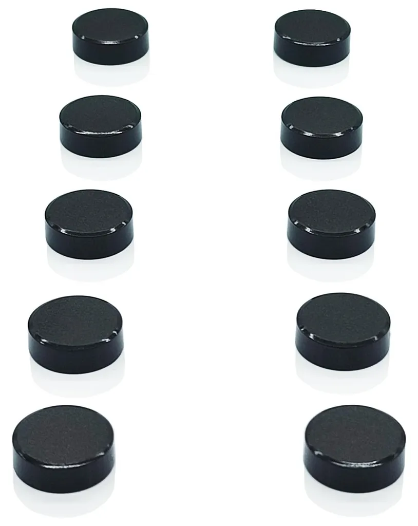 Aimants noirs puissants anti-glisse pour frigo et tableau noir 10x