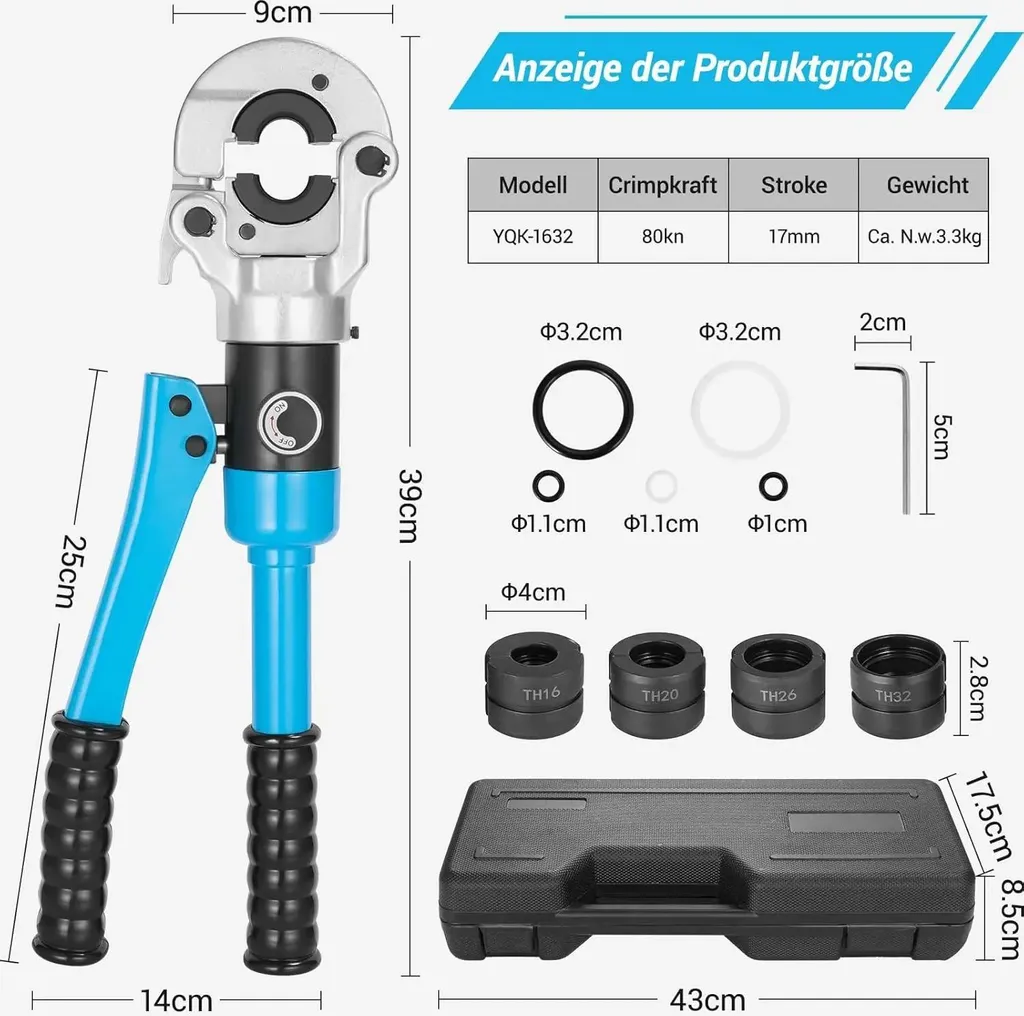 Presse à sertir les tubes multicouche et PEX avec inserts TH 16 à 32 mm - 2