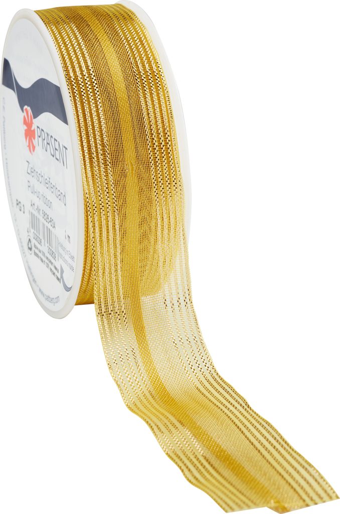 Ziehschleife "Astoria", 25 mm, Rolle à 3 m Gold