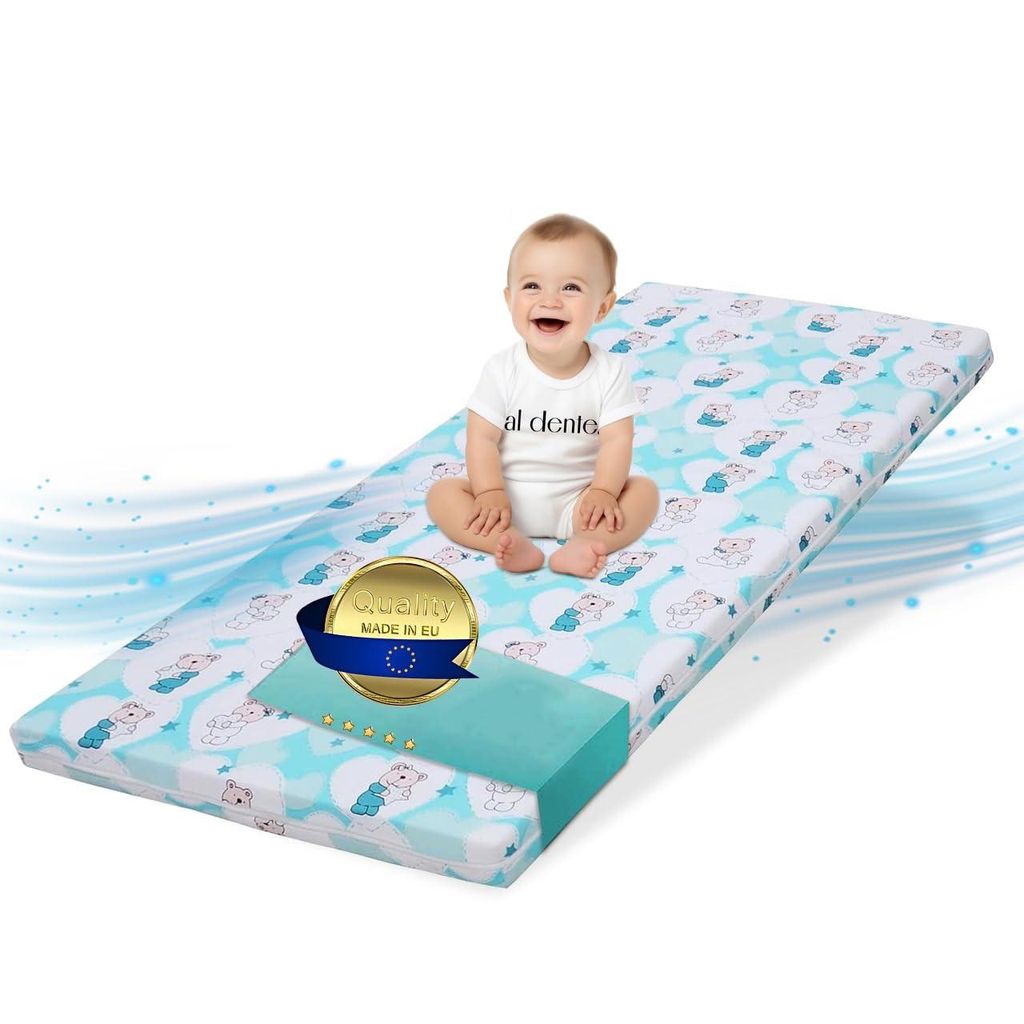 Kindermatratze | klappbare Kindermatratze | Kinder Rollmatratze | Reisebett-Schaumstoffmatratze 70x140 | Kinderbettmatratze mit Mikrofaserbezug