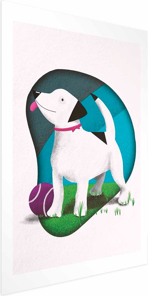 Posterpapier Poster - Dog and Ball 21x30 cm Für Kinder g-A-0181-ao-a