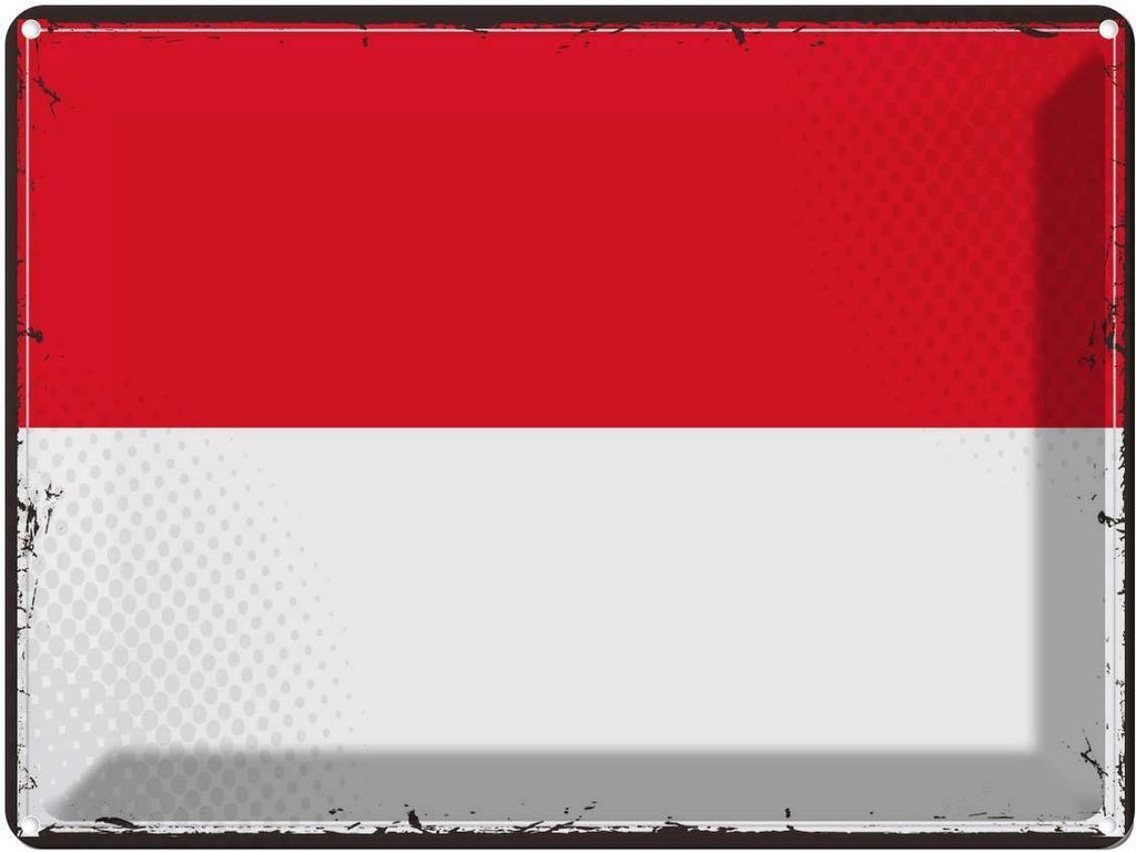 vianmo Blechschild 30x40 cm Monacos Retro Monaco Flagge Fahne Wappen