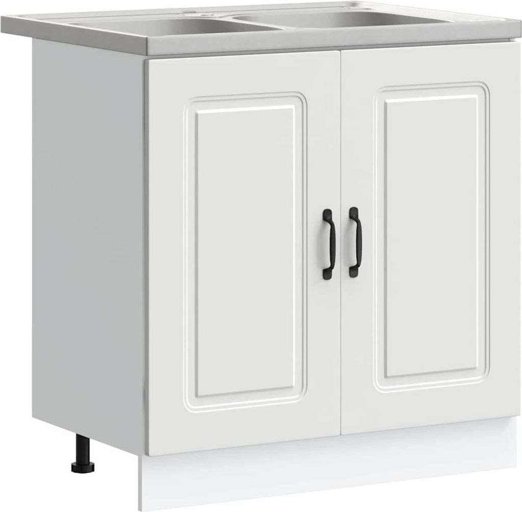 Küchenschrank Kalmar Weiß 80 x 46 x 81.5 cm Holzwerkstoff