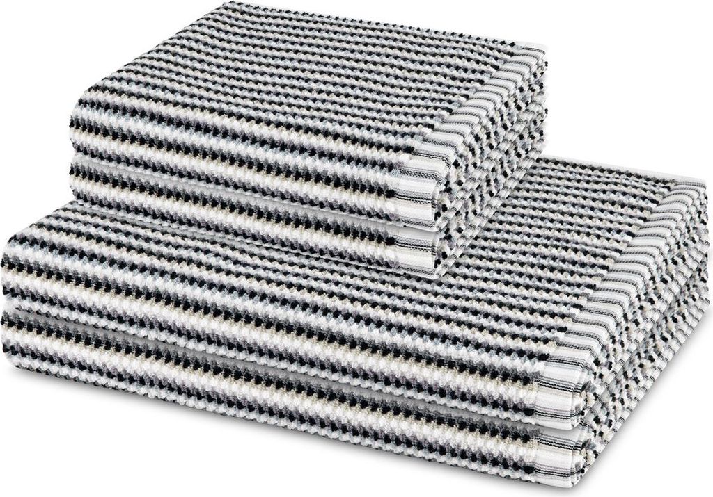 Möve Bliss 2 X Handtuch 2 X Duschtuch im Set Extra weich und hautfreundlich, Perlstruktur mit Massageeffekt, Moderner breiter Saum mit Aufhänger