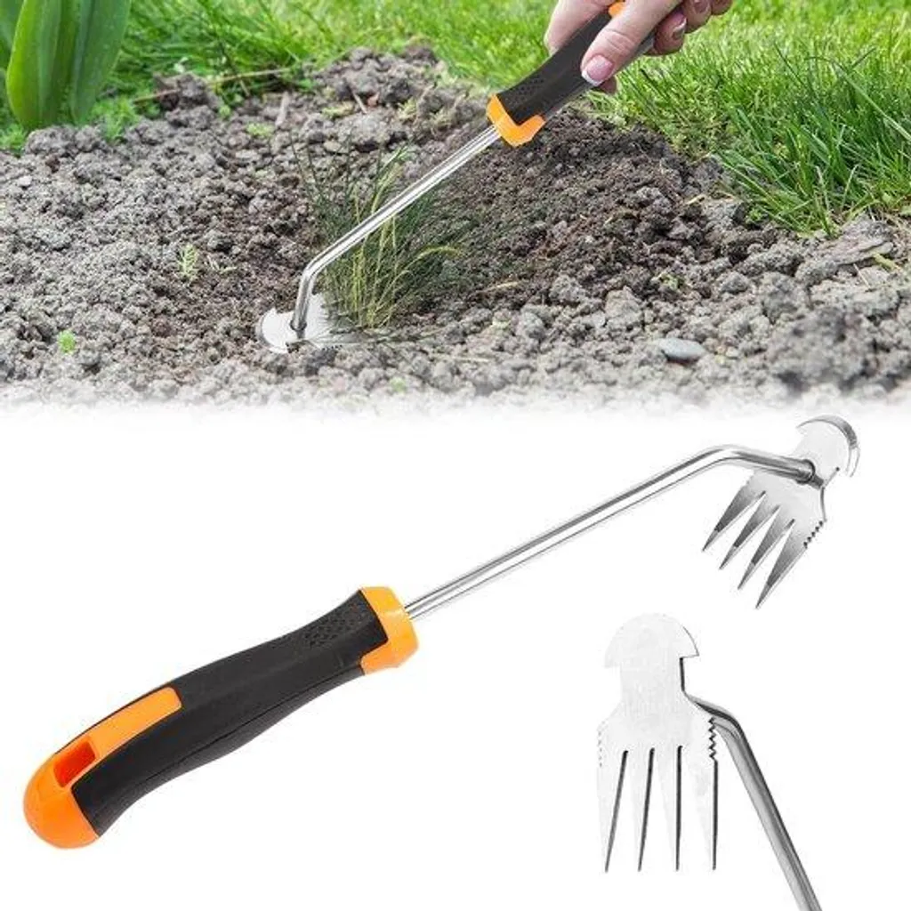 Griffe de jardinage 4 dents et arrache-racine manuel ergonomique