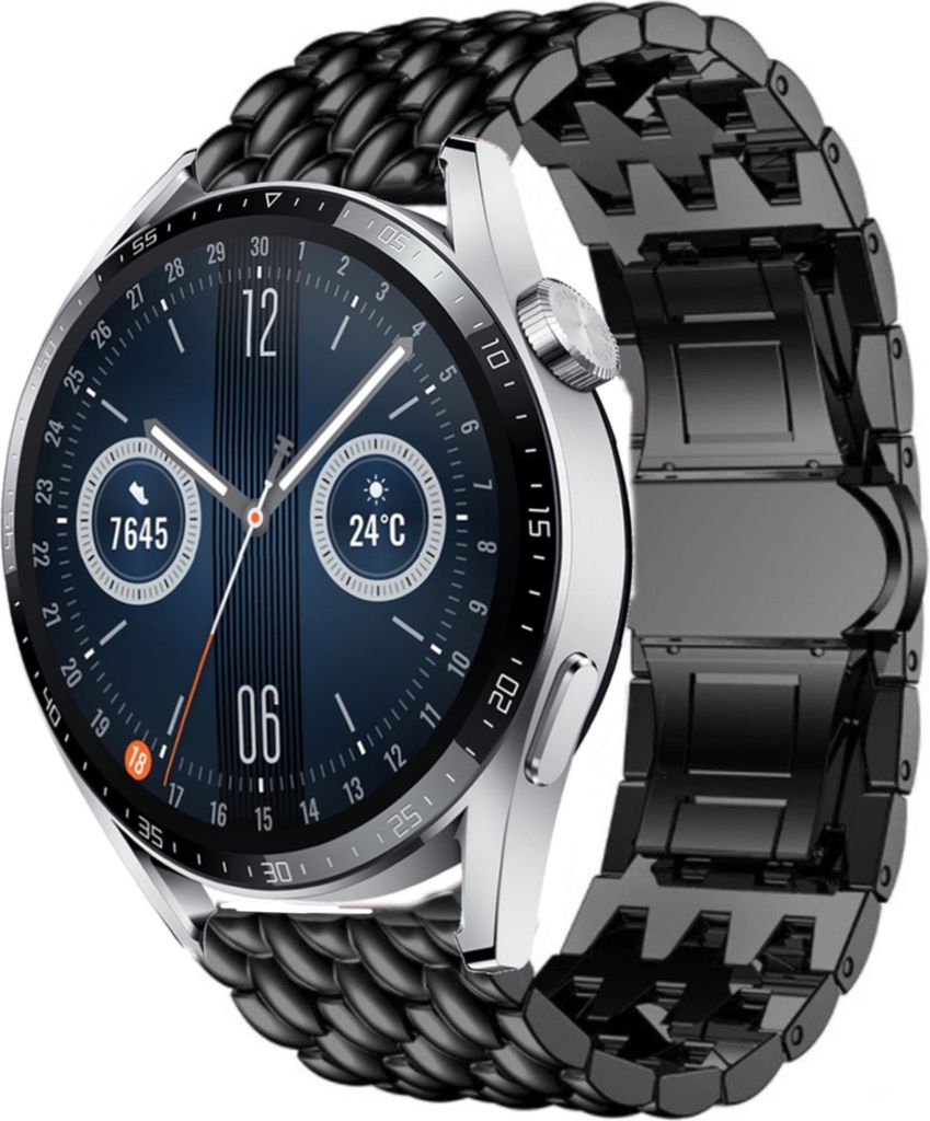 Strap-it Huawei Watch GT 3 46mm Drachenarmband aus Stahl (Schwarz)