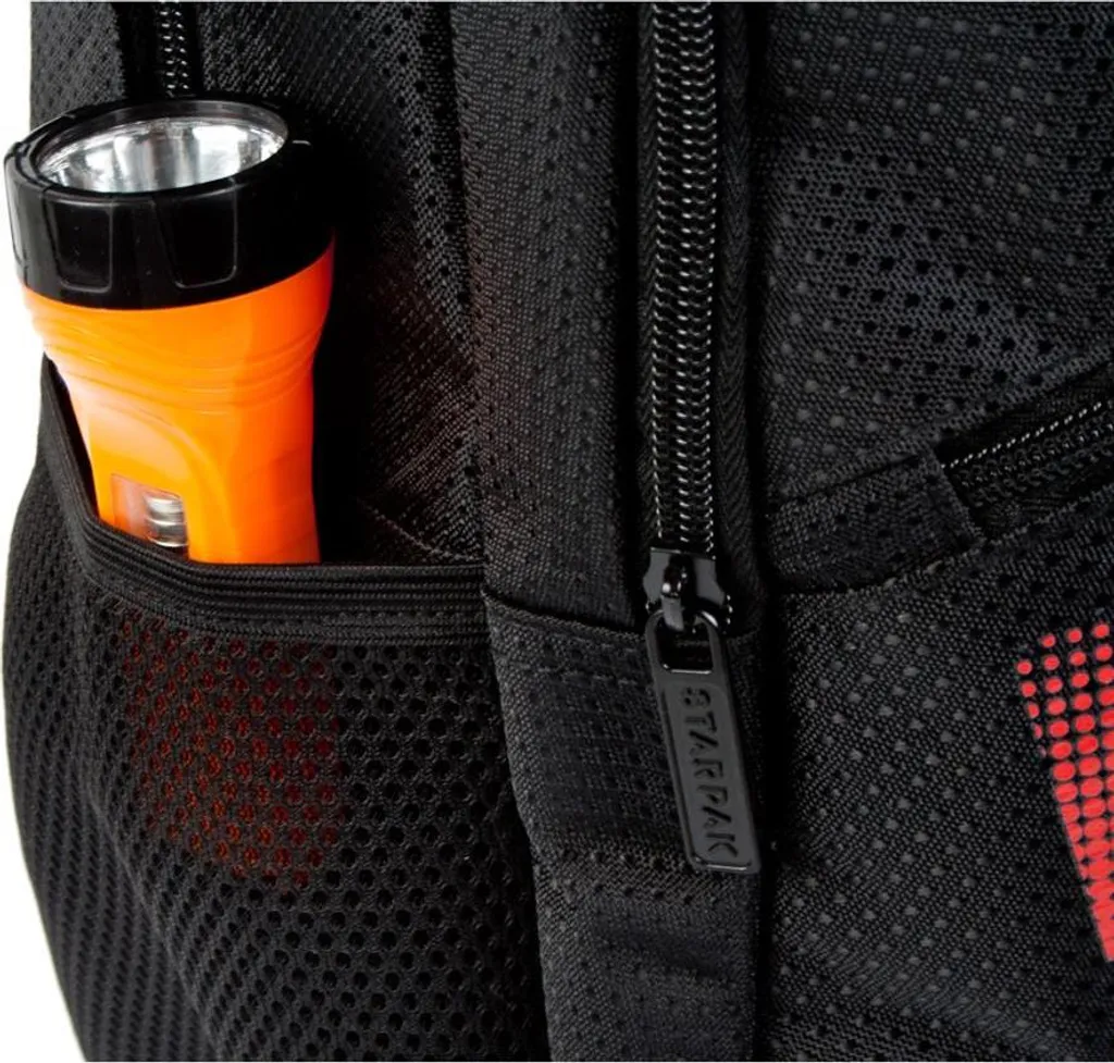Sac à dos scolaire noir avec plusieurs compartiments Starpak 16 L