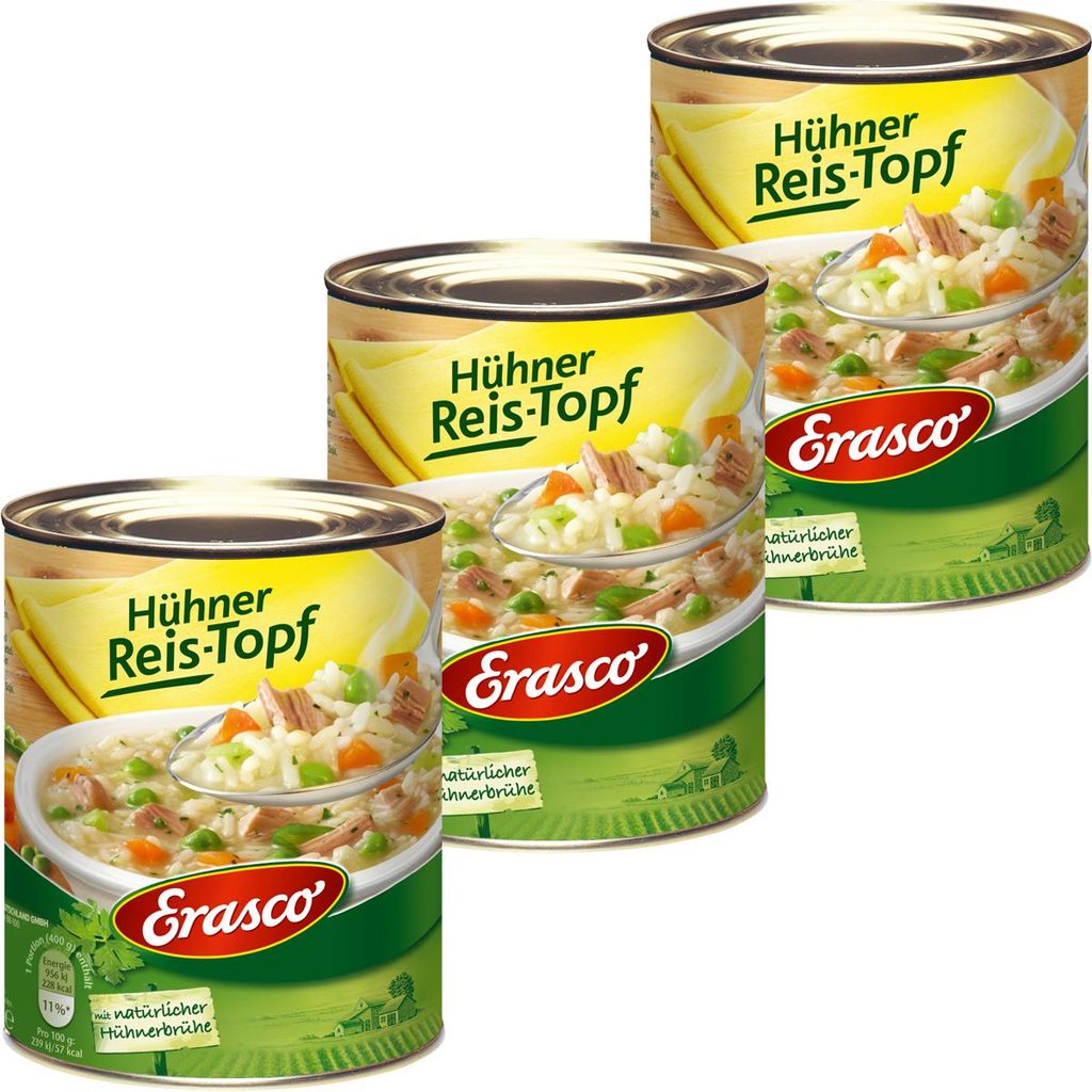 Erasco kuřecí hrnec s rýží, čerstvou mrkví a bylinkami 800g Obrázek produktu 