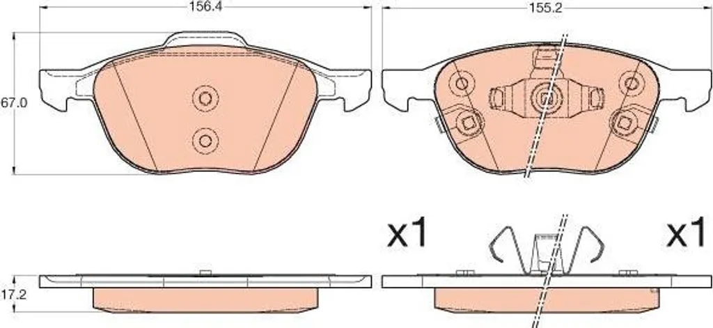 Plaquettes de Frein TRW GDB2059 Haute Performance - Standard OE 1816524