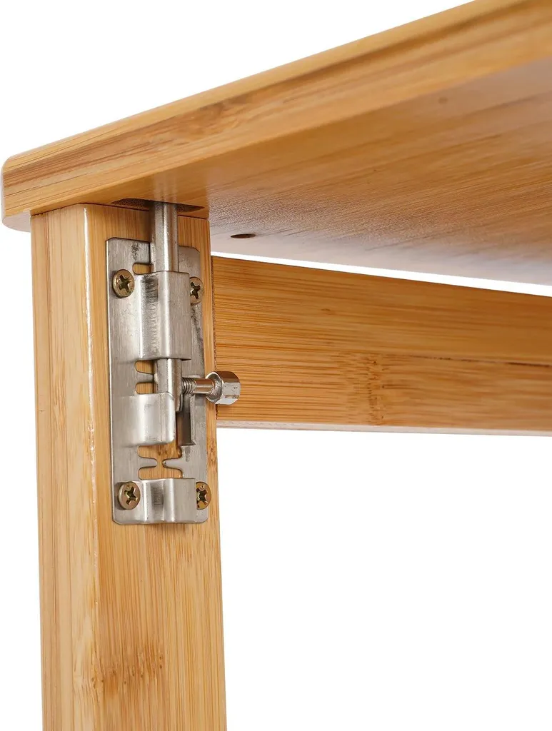 Table de lit pour ordinateur portable pliable jaune bambou gain de place