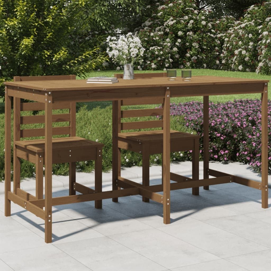 The Living Store Gartentisch Honigbraun 203,5x90x110 cm Massivholz Kiefer