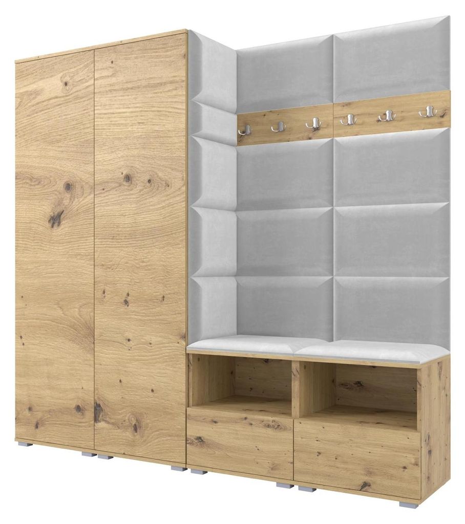 Garderobe NELA VI 200 cm Kompaktgarderobe Artisan Eiche mit Produktbild 