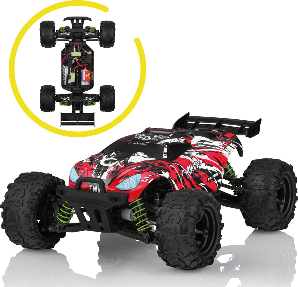 Voiture RC incassable 45 km/h X-Monster 3.5 avec 2 coques de rechange - 20