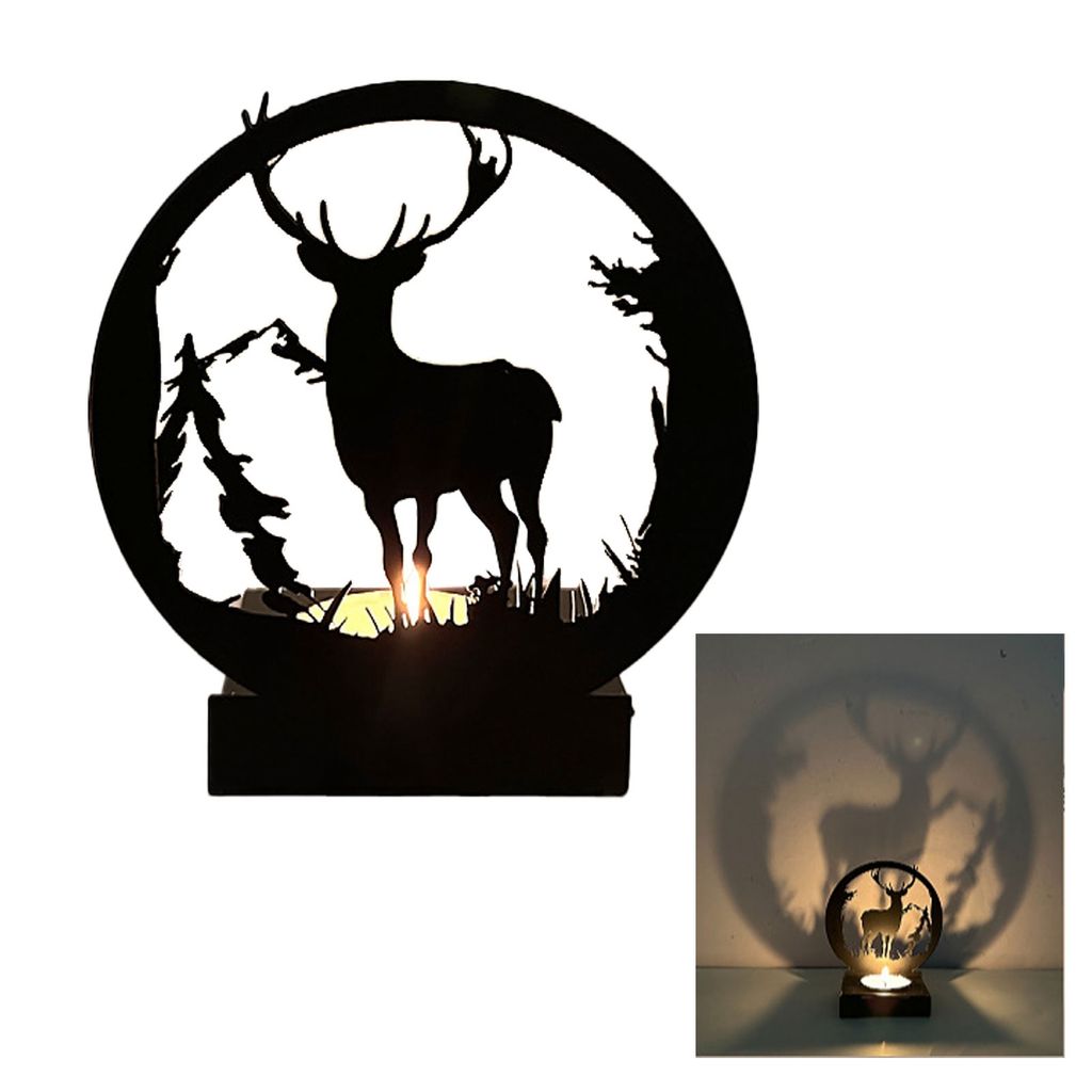 Hirsch-KerzenhalterTeelichthalter,Kerzenständer,Kerzenständer,Metall-Kerzenständer,Wanddekoration,Kerzenständer