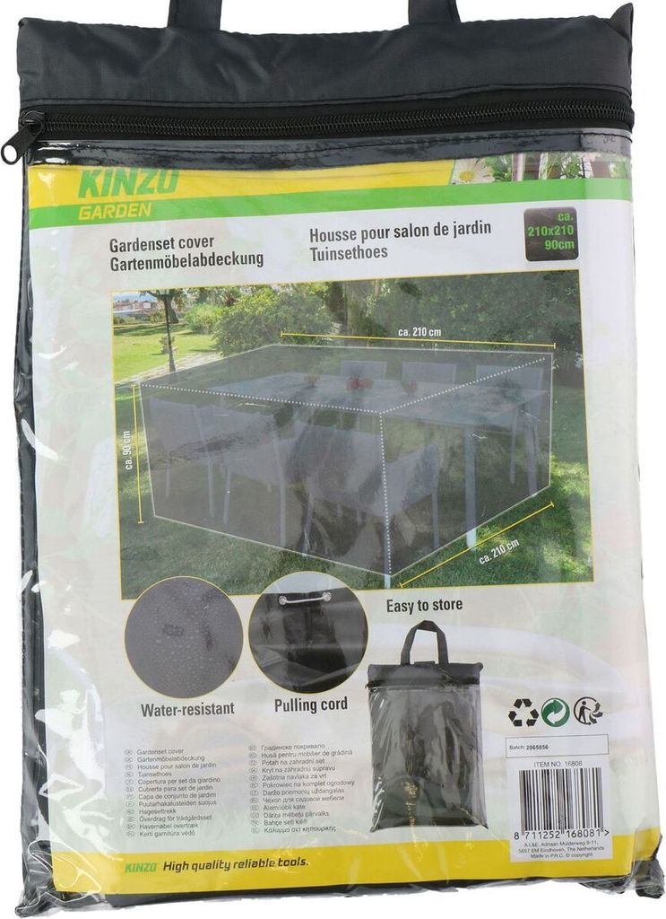 Tuinmeubelbeschermer, 210x210x90 cm, beschermhoes voor Productafbeelding 