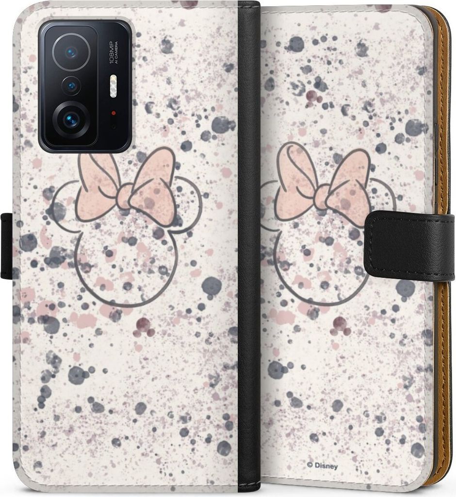 DeinDesign Klapphülle für Xiaomi 11T Pro 5G Handytasche Lederhülle Tasche Disney Minnie Mouse Wasserfarbe