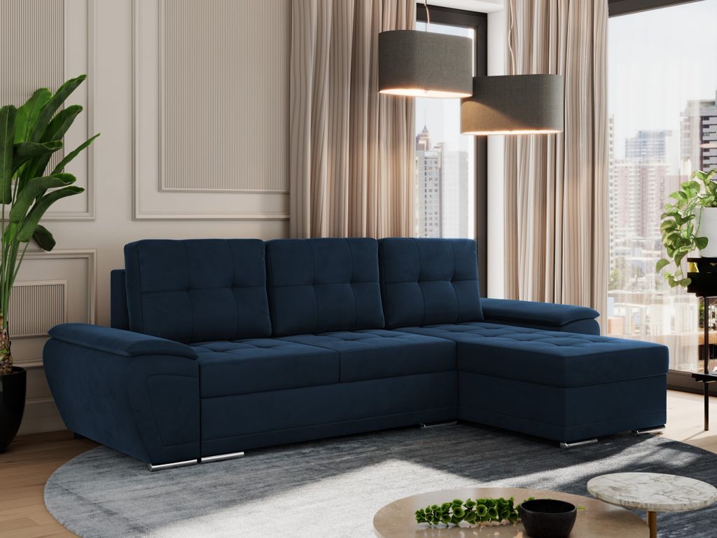 MKS MEBLE Sofa mit Schlaffunktion - Ecksofa mit Schlaffunktion und Bettkasten - Sofa 3 Sitzer - Schlafsofa - Couch - Schlafsofa mit Bettkasten - Um...