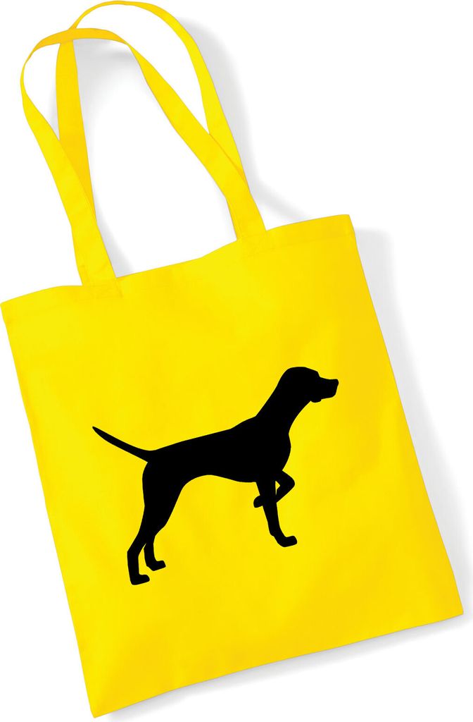 Huuraa Jutebeutel English Pointer Silhouette 10 Liter Yellow Baumwolle Tasche Geschenkidee