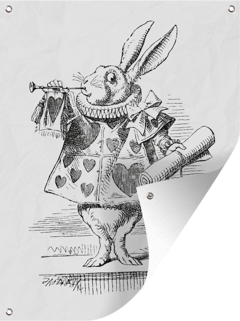 MuchoWow 60x80 cm Outdoor-Poster Gartendeko Sichtschutz Garten Poster für den Garten Alice im Wunderland