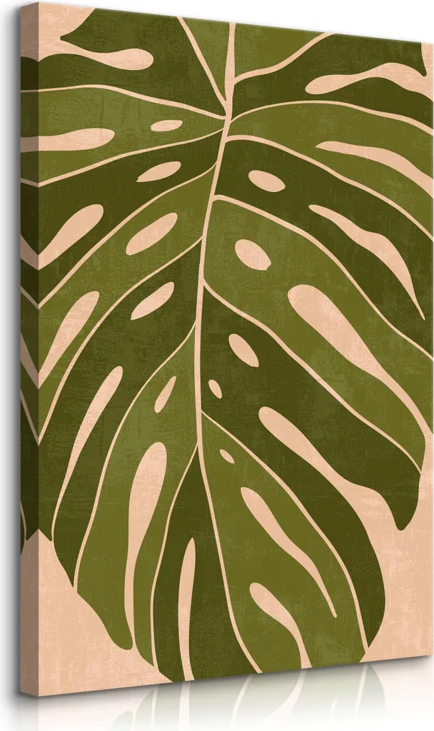 Muralo Tela Boho Foglia Tropicale 70x100 - Arreda con la Natura il Soggiorno
