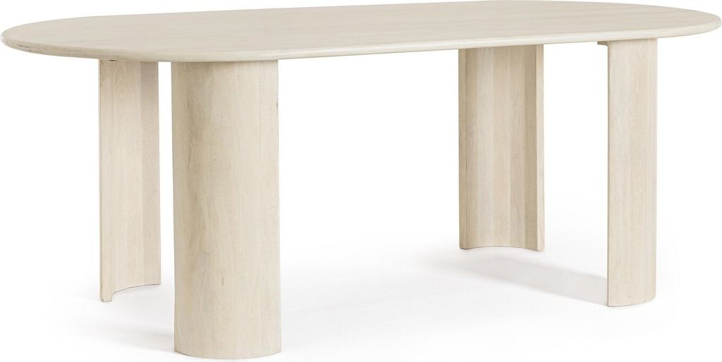 Esstisch Orlando 210 x 100 x 76 cm Mango-Holz Tischplatte und Beine Oval Natur