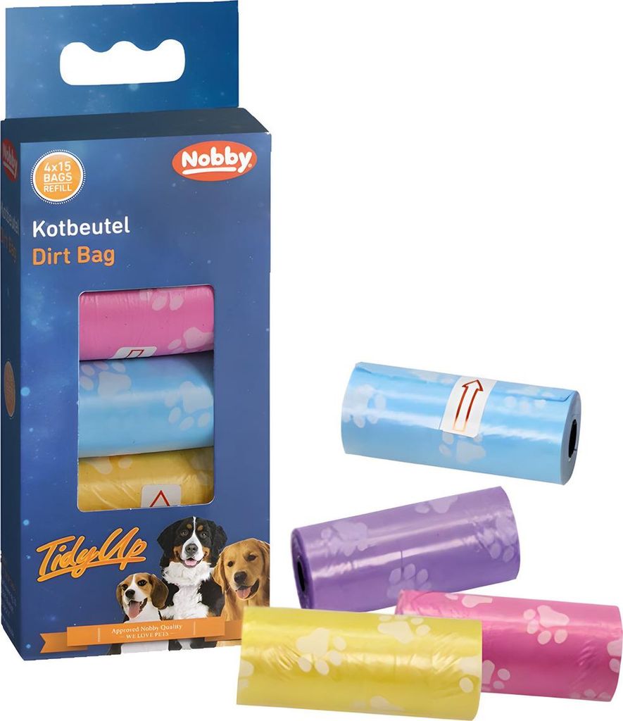 Nobby TidyUp Kotbeutel pastell, Inhalt: 4 Rollen mit 15 Produktbild 