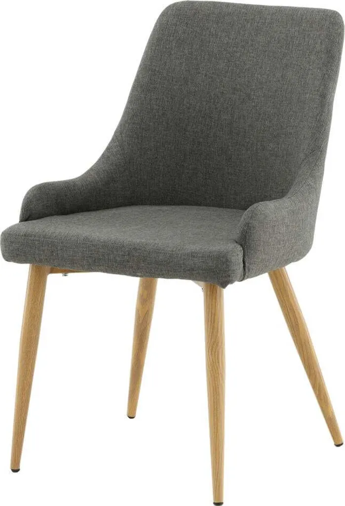 Chaise de cuisine grise et chêne Plaza - Idéale pour repas et bureau