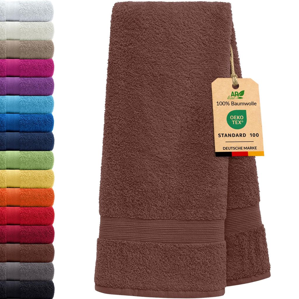 AR Line ARIZONA Handtuch-Serie – 500 g/m² Frottier in 9 Größen verfügbar, Größe: Duschtuch 70x140 cm, Farbe: Schokobraun