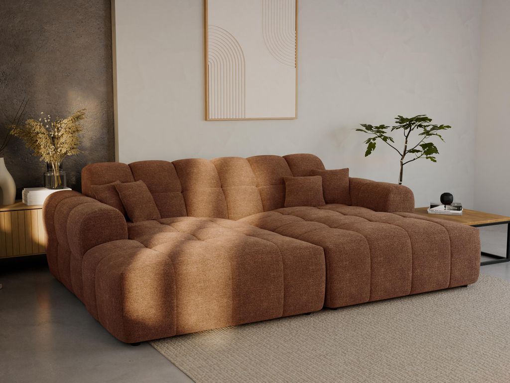 LetSit Sofa Andrea BS Raven, Big Sofa, Freistehendes Loungesofa zum Entspannen, Sofa 3-sitzer, Relaxcouch, Bequemes Couch für Wohnzimmer, Kupfer