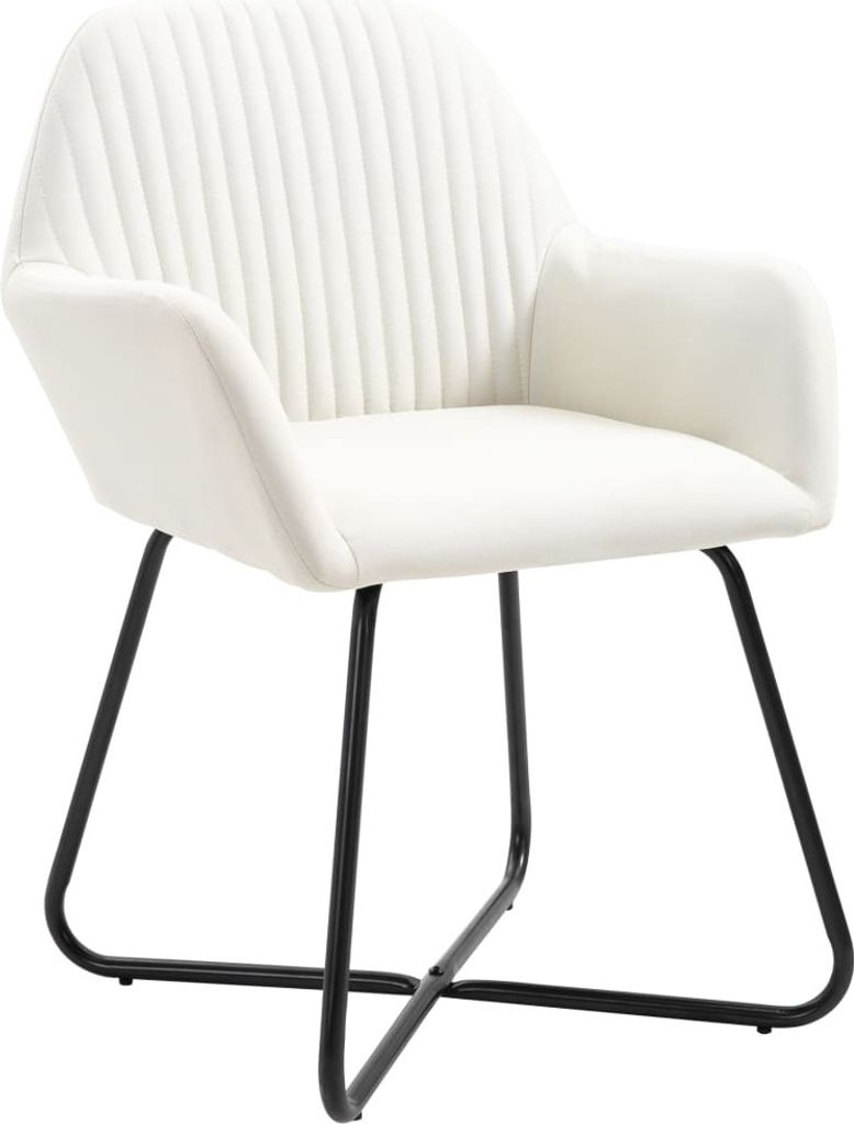 vidaXL Esszimmerstühle 4 Stk. Creme Stoff Produktbild 
