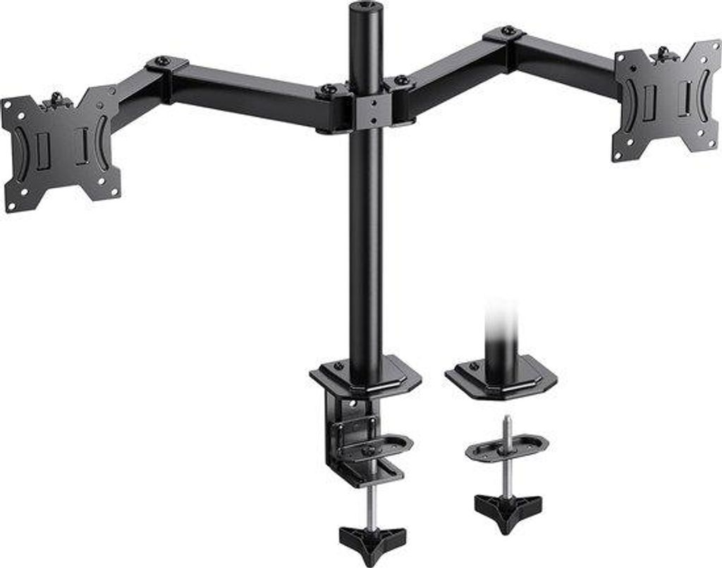 Doppelte Monitorhalterung für 13-30 Zoll Bildschirme - Ergonomische Doppelhalterung mit Neigung- und Drehfunktion