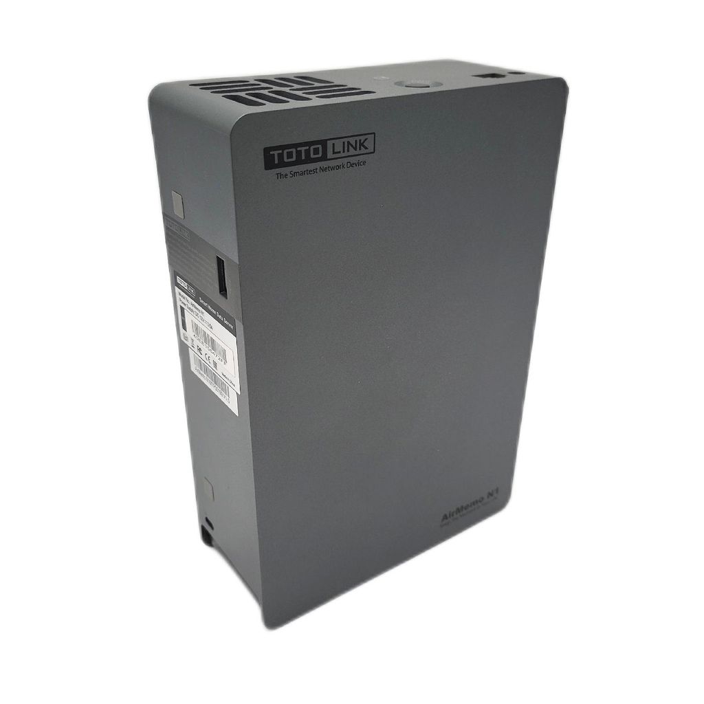 A gray TOTOLINK NAS server is shown against a white background.