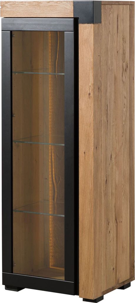 MASSIVMOEBEL24 Vitrine Eiche 53x45x144 natur geölt ROTTERDAM #102