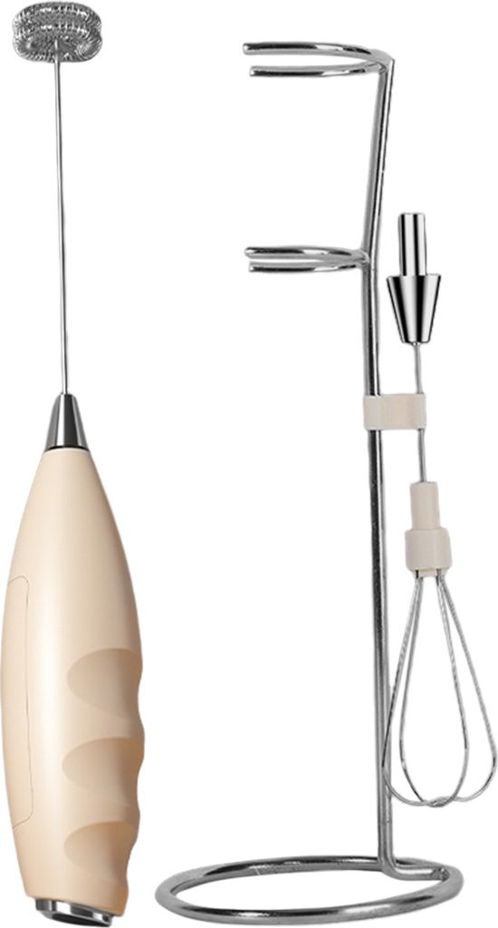 Milchaufschäumer, elektrischer Mixer, Edelstahl-Mixer, 2-in-1, wiederaufladbar, Schneebesen, Schaumbereiter für Kaffee, Latte, Cappuccino, heiße...