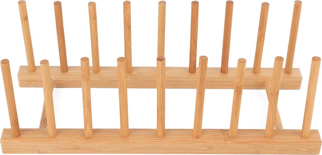 Bamboo Dish Rack Plattenhalter Küche Lagerung Schrank Veranstalter für Tasse Topf Deckel Schneidebrett