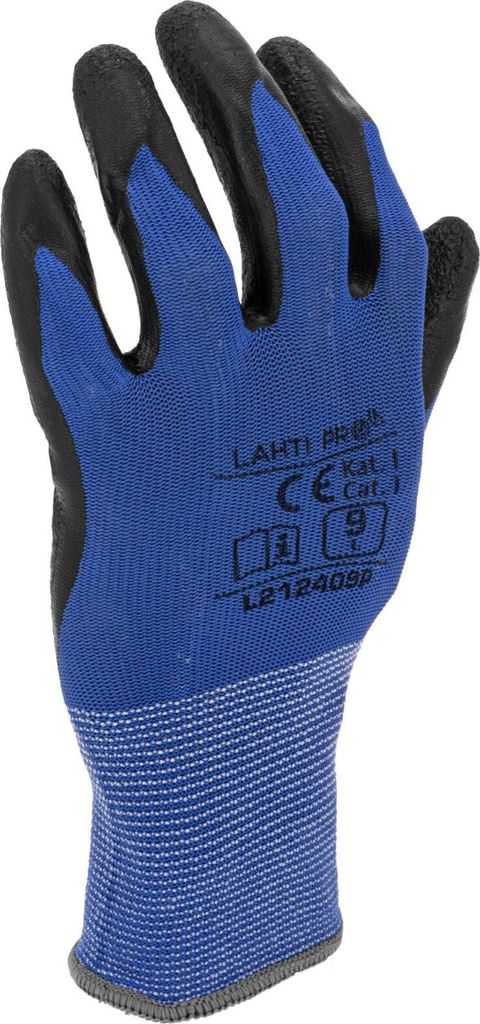 Latexhandschuhe Blau-Schwarz L212408P, 12 Paar, "8", Ce, Lahti