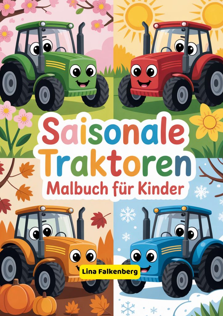 Saisonale Traktoren Malbuch für Kinder