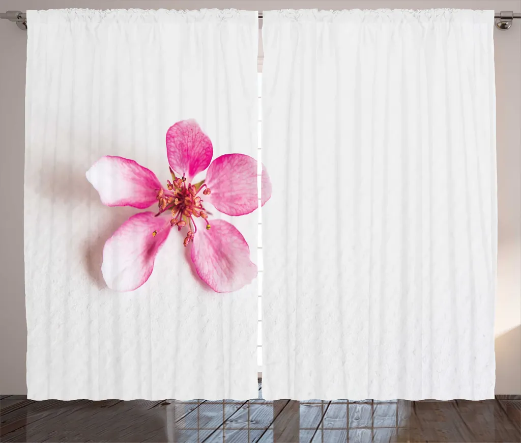 Tenda Giapponese Fogliame Rosa Bianco ABAKUHAUS - Decorazione d'Interni