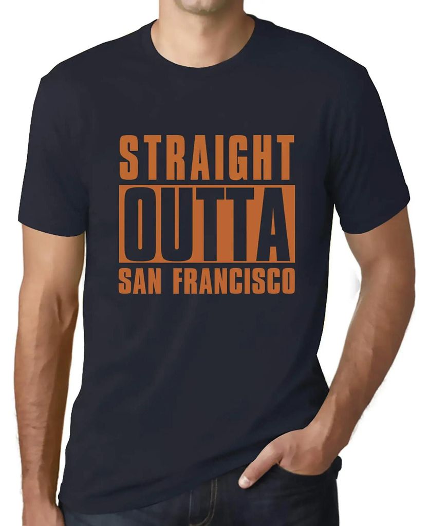 Herren Grafik T-Shirt Straight Outta San Francisco Öko-Verantwortlich Vintage Jahrgang Kurzarm Lustige Druck Geburtstag Geschenk Mann