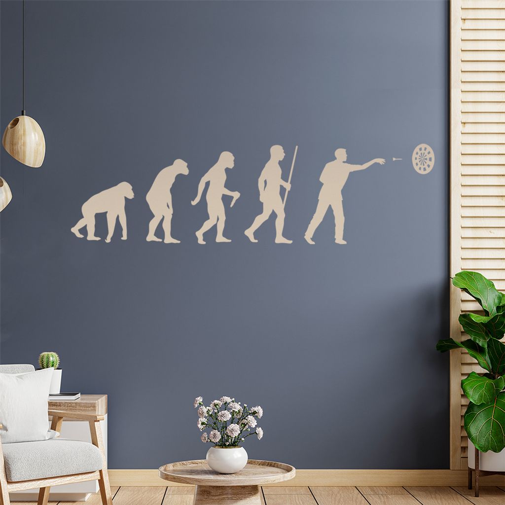 Darts Bullseye Evolution Wandtattoo Wandaufkleber Wall Sticker - Dekoration, Küche, Wohnzimmer, Schlafzimmer, Badezimmer