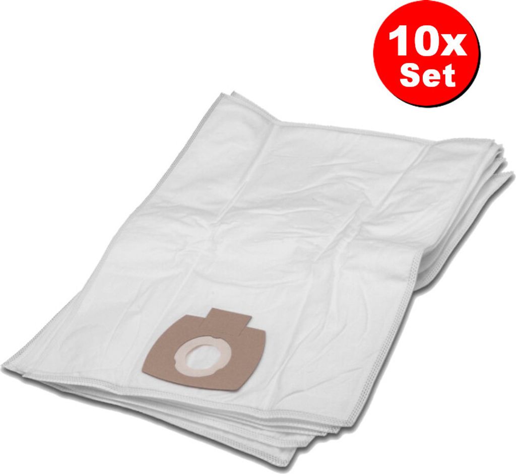 10x Trade-Shop Vlies Staubsauger-Beutel / Saugbeutel / Filtersäcke kompatibel mit Metabo ASA 25 L PC, ASA 30 L PC Inox ersetzt 630296000 / Volumen...