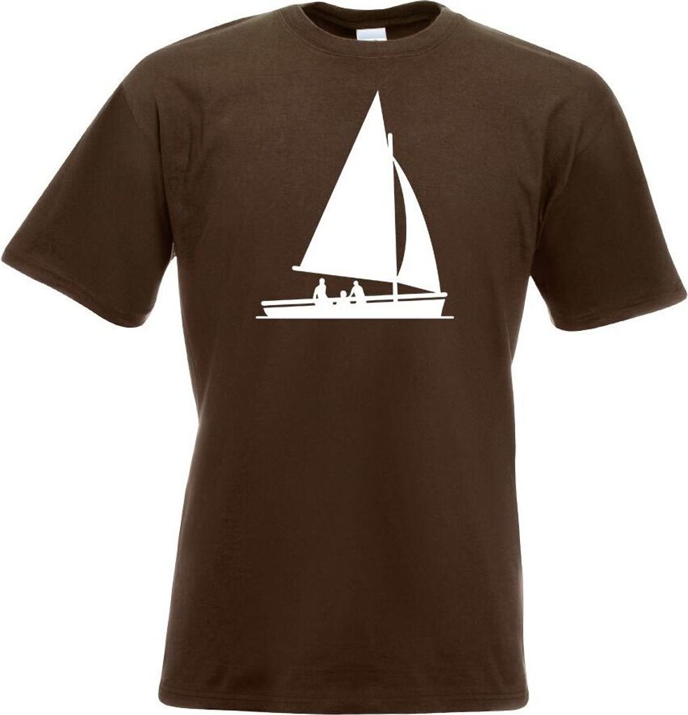 Kiwistar - T-Shirt - Chocolate - Segeln Boot Figur Fahren Motiv Bedruckt Funshirt Design Print - mit Motiv Bedruckt - Funshirt Design - Sport - Fre...