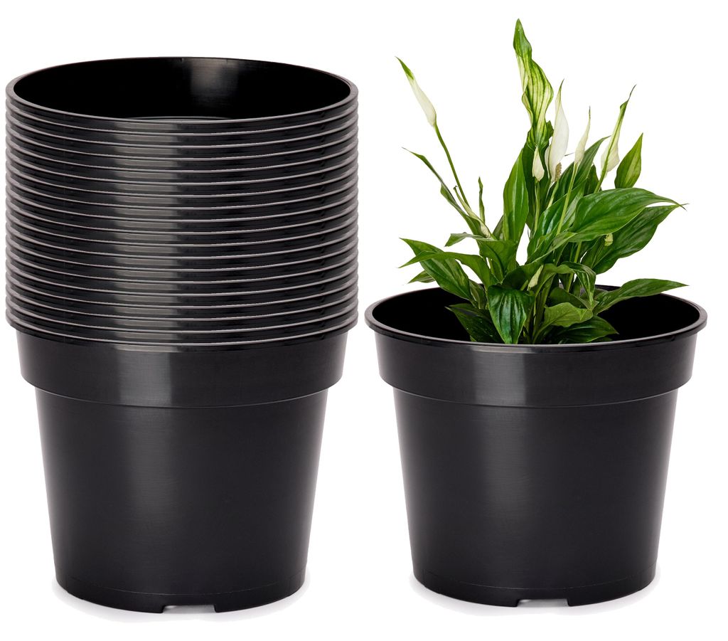Garronda Blumentopf GD-0025 (20 Stück - Schwarz, 19cm H=15cm)