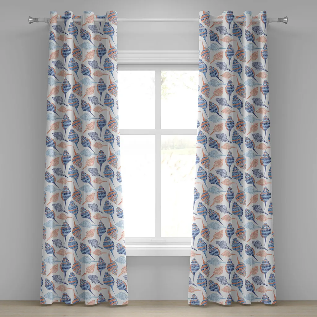 ABAKUHAUS Rideau à œillets Océan 280x175 cm Imprimé Marine Bleu Marigold