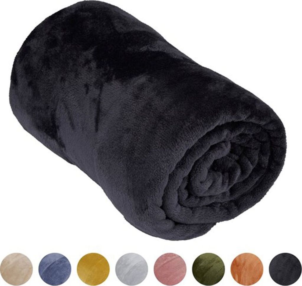 Arti Casa Fleecedecke 150 x 200 CM Kuscheldecke Sofa Überwurfdecke 1-Personen Sofadecke Dekoration Wohnzimmer Waschmaschinenfest Dunkelgrau